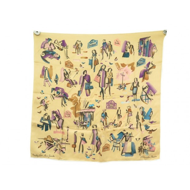 FOULARD HERMES RENDEZ VOUS RIVE GAUCHE DIAKTINE CARRE 70 EN SOIE SILK SCARF 285€