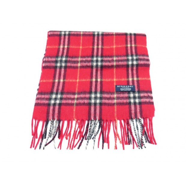 ECHARPE BURBERRY TARTAN CHECK 162 CM 100% CACHEMIRE ROUGE CASHMERE SCARF 395€