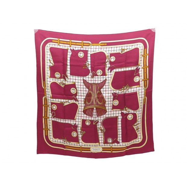 NEUF FOULARD HERMES CAMAILS PERRIERE CARRE 90 EN SOIE BORDEAUX SILK SCARF 495€