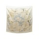 FOULARD HERMES LES PIVOINES VAUZELLES CARRE 90 EN SOIE BEIGE SILK SCARF 385€