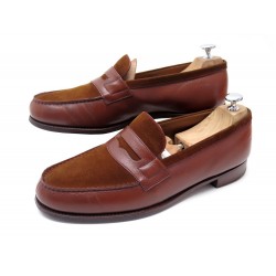 CHAUSSURES JM WESTON 180 8.5E 42.5 MOCASSINS BIMATIERE DAIM & CUIR LOAFERS 670€