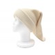 NEUF BONNET LONG CHANEL EN LAINE BEIGE COTELEE 30042 NEW WOOL BEANIE 470€