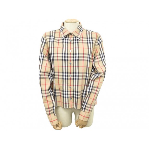 CHEMISE BURBERRY PTSOMTEC52GUI L 42 HAUT FEMME COTON TARTAN CHECK TOP SHIRT 250€