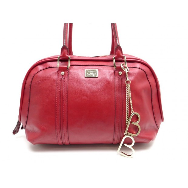 SAC A MAIN LANCEL BRIGITTE BARDOT CUIR ROUGE CABAS 