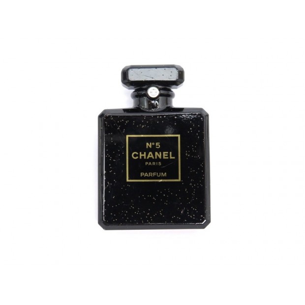 BROCHE CHANEL BOUTEILLE PARFUM NUMERO 5 EN RESINE NOIR BLACK RESIN BROOCH 720€