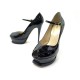 NEUF CHAUSSURES YVES SAINT LAURENT ESCARPINS TRIBUTE 38.5 CUIR VERNIS NOIR 670€