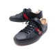 CHAUSSURES GUCCI BASKETS ACE BRODEES 429446 6.5 IT 41.5 FR CUIR SNEAKERS 540€