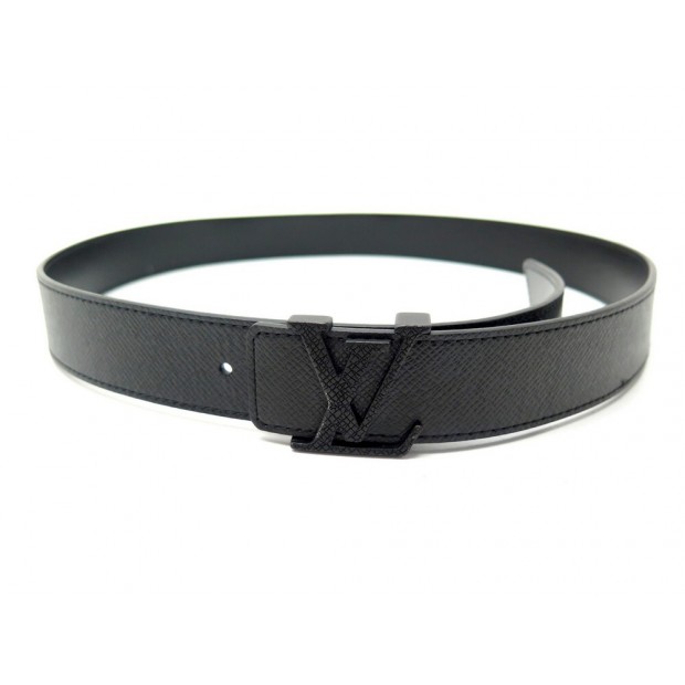 CEINTURE LOUIS VUITTON LV INITIALES M6897 T 90 EN CUIR TAIGA NOIR BELT 420€