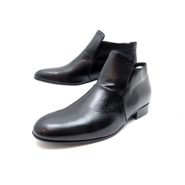 NEUF CHAUSSURES BOTTINES CELINE BOOTIE SLIPPER 314793 41 IT 42 FR CUIR NOIR 525€