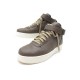 NEUF CHAUSSURES CELINE BASKETS MONTANTES 314603 EN CUIR DARK TAUPE SNEAKERS 690€