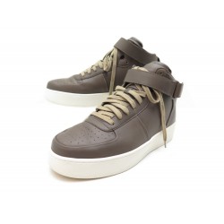 NEUF CHAUSSURES CELINE BASKETS MONTANTES 314603 EN CUIR DARK TAUPE SNEAKERS 690€