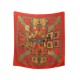 CHALE HERMES ART DES STEPPES FAIVRE CACHEMIRE ET SOIE ROUGE CASHMERE SHAWL 965€