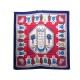 VINTAGE FOULARD HERMES HUILE PARFUMEE CARRE EN SOIE BLEU & ROUGE SILK SCARF 350€