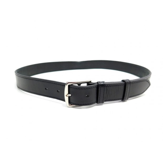 CEINTURE HERMES ETRIVIERE 32 TAILLE 90 EN CUIR NOIR BLACK LEATHER BELT 570€