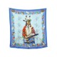 FOULARD HERMES PANI LA SHAR PAWNEE KERMIT OLIVIER CARRE 90 SOIE SILK SCARF 385€