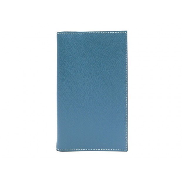 NEUF COUVERTURE HERMES PORTE AGENDA CUIR GRAINE BLEU LEATHER DIARY HOLDER 435€