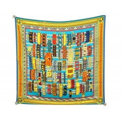 FOULARD HERMES COLLIERS DE CHIENS PAR VIRGINIE JAMIN SOIE MULTICOLORE SCARF 385€