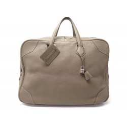 SAC A MAIN VOYAGE HERMES VICTORIA 50 EN CUIR TOGO ETOUPE TAUPE TRAVEL BAG 4500€