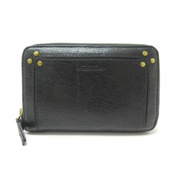 PORTEFEUILLE JEROME DREYFUSS JULIEN CUIR NOIR PORTE MONNAIE LEATHER WALLET 290€