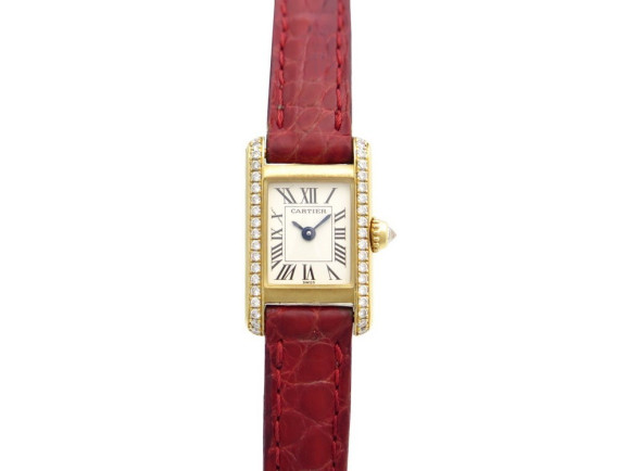 montre cartier tank mini 1361 24 mm or 18k diamants