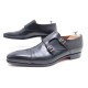  CHAUSSURES SANTONI A BOUCLE CUIR ANTHRACITE 41.5 42 