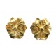 NEUF VINTAGE BOUCLES D'OREILLES YVES SAINT LAURENT GOOSSENS FLEURS DORE EARRINGS