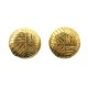 VINTAGE BOUCLES D'OREILLES YVES SAINT LAURENT GOOSSENS SPHERES STRIEES EARRINGS