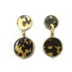 VINTAGE BOUCLES D'OREILLES YVES SAINT LAURENT DESIGN ECAILLE DE TORTUE EARRINGS