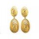 VINTAGE BOUCLES D'OREILLES BALENCIAGA SPIRALES EN METAL DORE GOLDEN EARRINGS