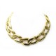 VINTAGE COLLIER YVES SAINT LAURENT GOOSSENS GROSSE MAILLE METAL DORE NECKLACE