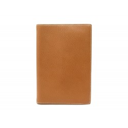 VINTAGE PORTE AGENDA HERMES GM 1990 EN CUIR EPSOM GOLD DIARY HOLDER LEATHER