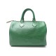 VINTAGE SAC A MAIN LOUIS VUITTON SPEEDY 25 EN CUIR EPI VERT LEATHER HAND BAG