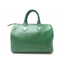 VINTAGE SAC A MAIN LOUIS VUITTON SPEEDY 25 EN CUIR EPI VERT LEATHER HAND BAG