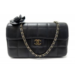 SAC A MAIN CHANEL CAMELIA MINI EN CUIR MATELASSE NOIR BANDOULIERE HAND BAG 3800€