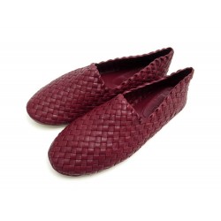 NEUF CHAUSSURES BOTTEGA VENETA SLIPPER 37 38 FR CUIR BORDEAUX INTRECCIATO 1290€