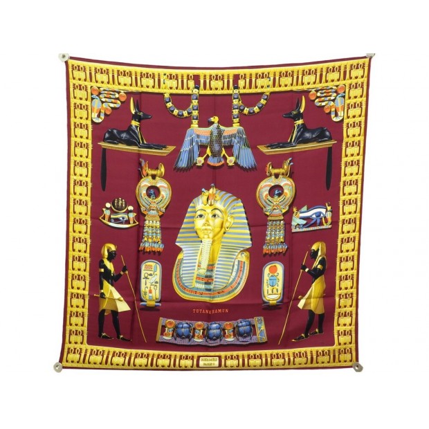 VINTAGE FOULARD HERMES TUTANKHAMUN TOUTANKHAMON EGYPTE CARRE 1976 SCARF 385€