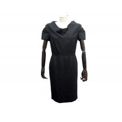 ROBE COURTE VALENTINO 44 IT M 40 FR EN LAINE NOIR BLACK WOOL DRESS 2100€