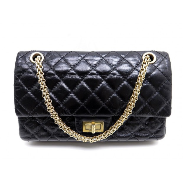 SAC A MAIN CHANEL MADEMOISELLE 2.55 PM CUIR MATELASSE NOIR BANDOULIERE BAG 4260€