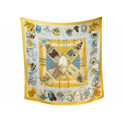 CHALE HERMES VENEZIA WATRIGANT EN CACHEMIRE ET SOIE JAUNE CASHMERE SHAWL 965€