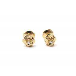 NEUF BOUCLES D'OREILLES PIAGET ROSE EN OR JAUNE & DIAMANTS BOITE EARRINGS 2580€