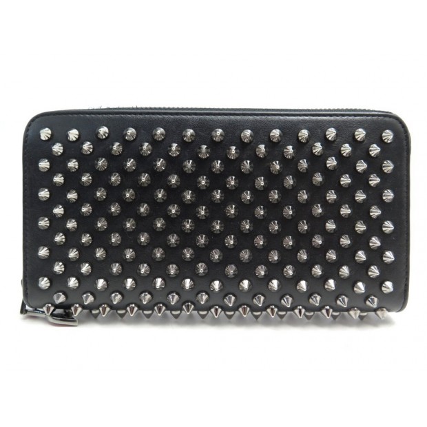 PORTEFEUILLE CHRISTIAN LOUBOUTIN PANETTONE SPIKE 1165065 CUIR BOITE WALLET 530€