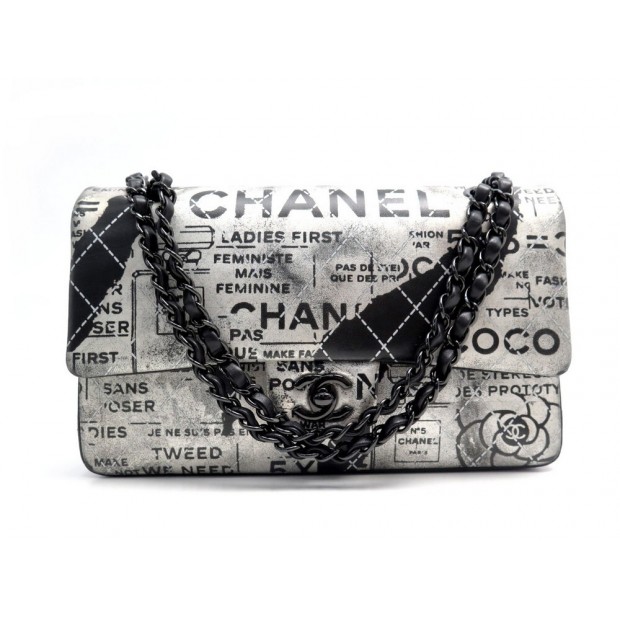 NEUF SAC A MAIN CHANEL TIMELESS M LADIES FIRST LIMITED EDITION CUIR NOIR PURSE