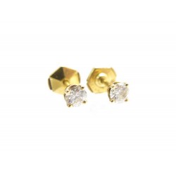 BOUCLES D'OREILLES PUCES OR JAUNE 18K ET DIAMANTS 0.56 CT GOLD DIAMONDS EARRINGS