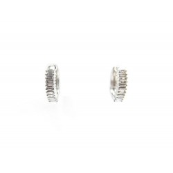 BOUCLES D'OREILLES DJULA CREOLES DIAMANTS RECTANGLE OR BLANC 18K EARRINGS 1450€