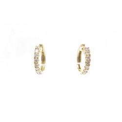 BOUCLES D'OREILLES DJULA CREOLES 8 DIAMANTS DNE11 OR JAUNE BOITE EARRINGS 1450€