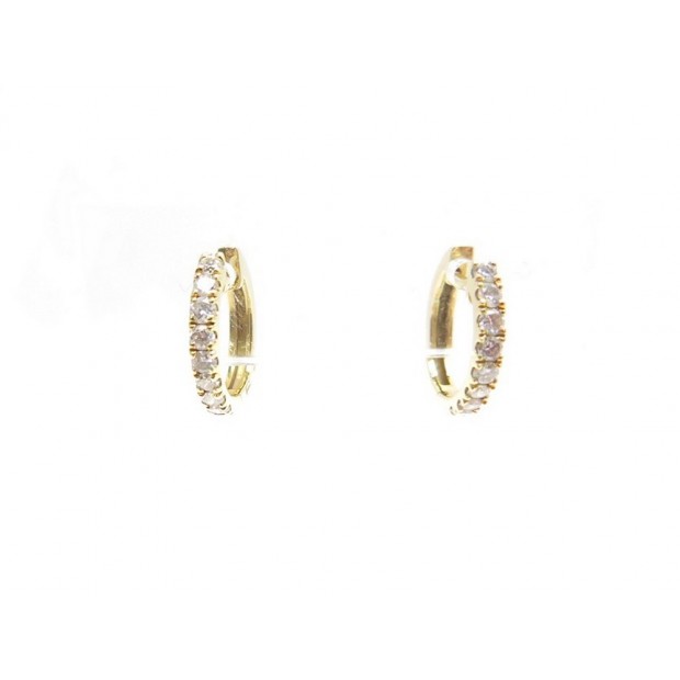 BOUCLES D'OREILLES DJULA CREOLES 8 DIAMANTS DNE11 OR JAUNE BOITE EARRINGS 1450€