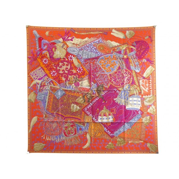 NEUF FOULARD HERMES CAVALIERS DU CAUCASE FAIVRE CARRE 90 EN SOIE SILK SCARF 385€