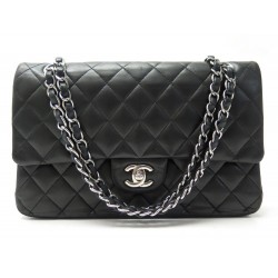 SAC A MAIN CHANEL CLASSIQUE TIMELESS MEDIUM CUIR MATELASSE NOIR BOITE BAG 7800€