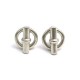 VINTAGE BOUCLES D'OREILLES HERMES MINI CHAINE D'ANCRE EN ARGENT + ECRIN EARRINGS