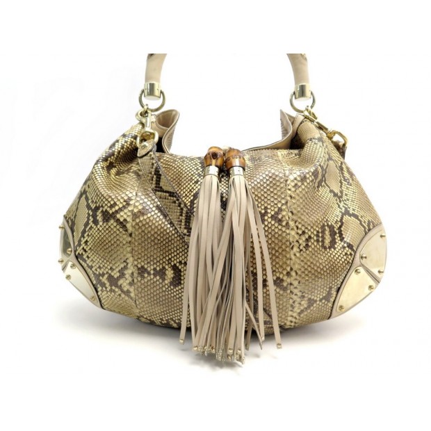 SAC A MAIN GUCCI INDY BABOUSKA LARGE 177088 BANDOULIERE CUIR PYTHON BEIGE 3355€